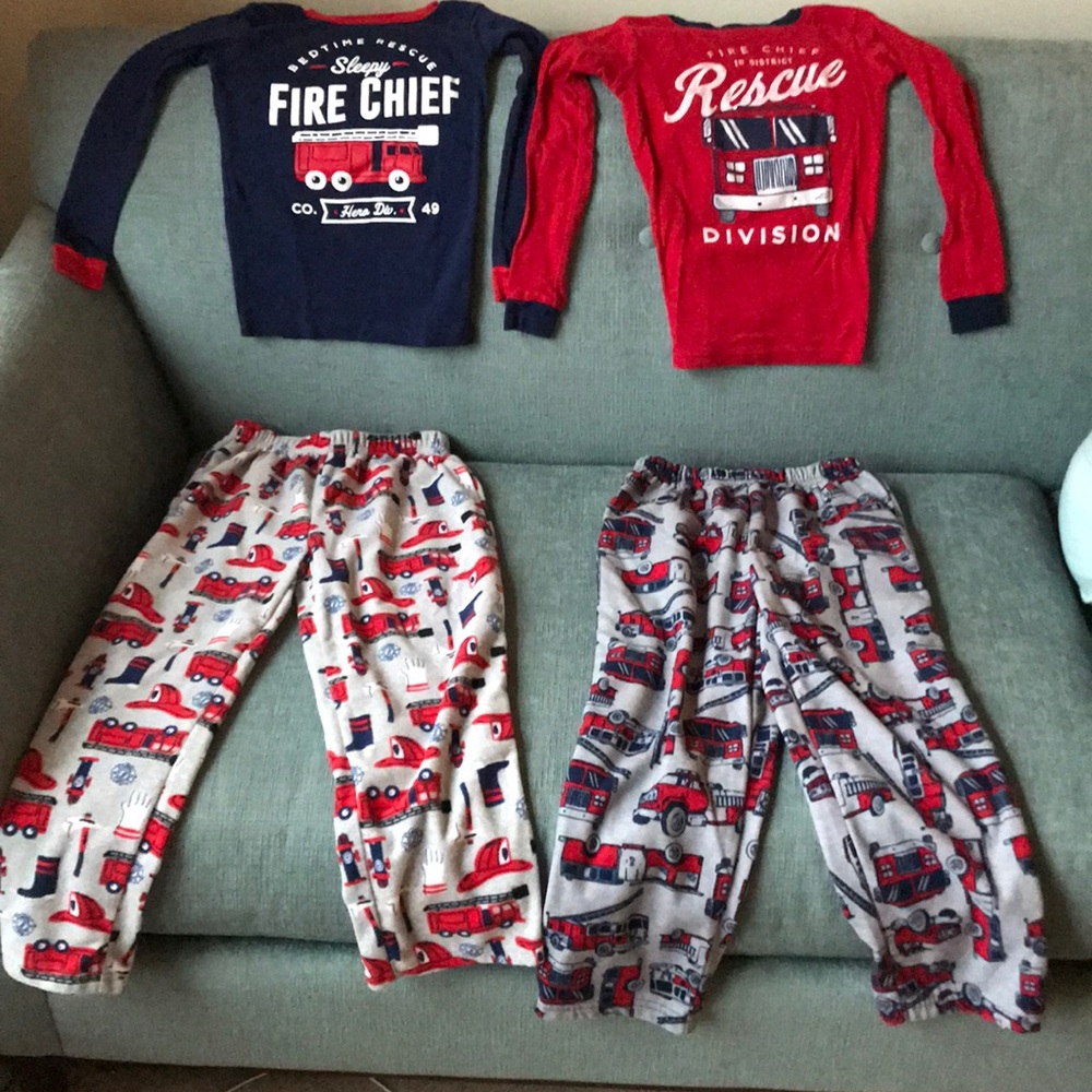 Size 6 Carter fire truck PJ lot. EEUC.